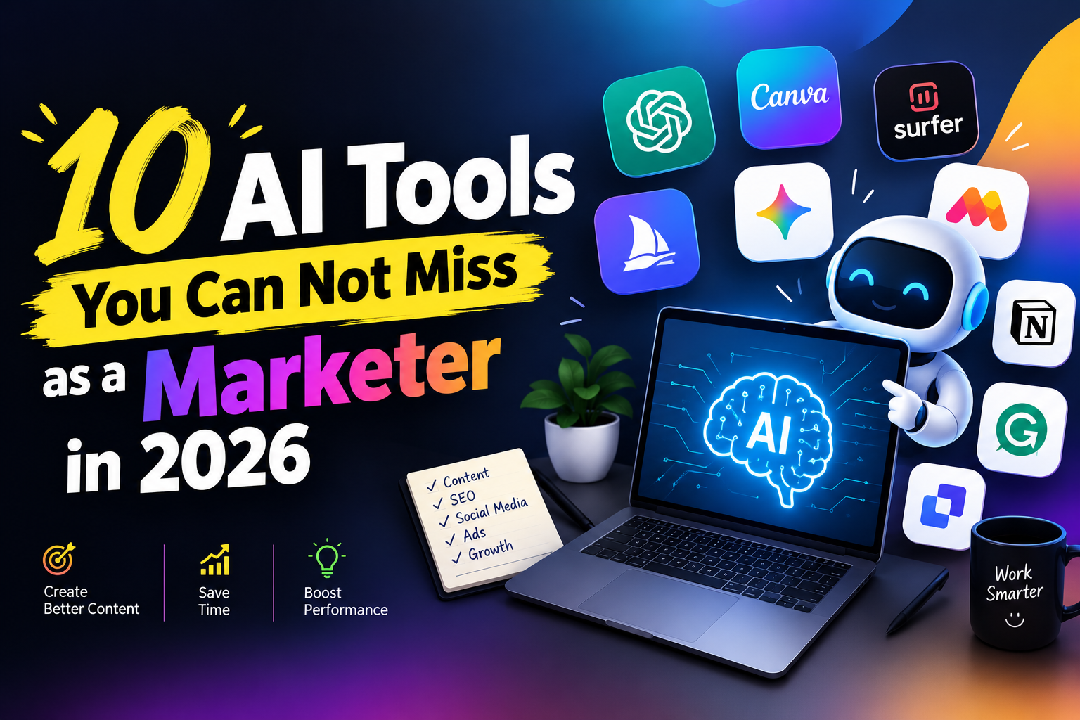 These 10 AI Tools you can not miss as Marketer in 2026